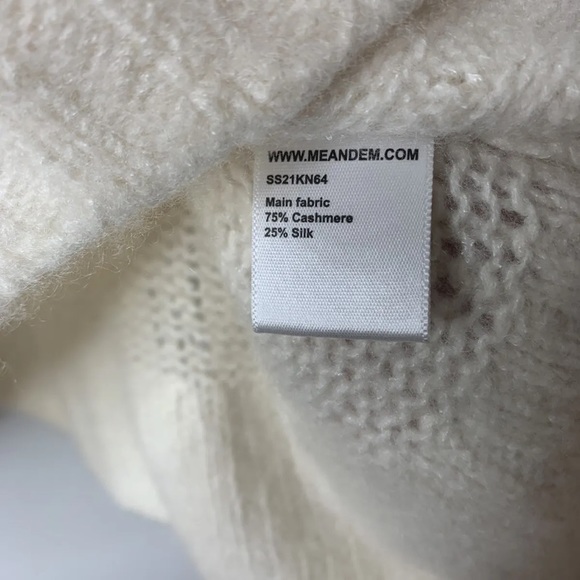 ME+EM Women's Jumper S White Cashmere with Silk Round Neck Pullover - Picture 8 of 12
